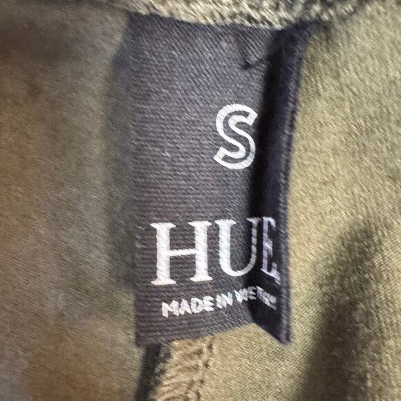 HUE NWT Women's Size Small Cotton Blackout Army Green Leggings Casual Comfort - Picture 5 of 10